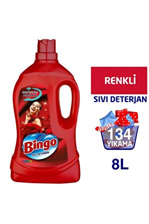 Bingo Renkliler İçin Sıvı Deterjan 2x4 lt 67 Yıkama 