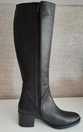 92900 Kadın Deri Uzun Çizme Sıyah