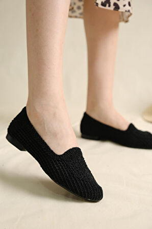 Sedef 259 Kadın Makrome Örgü Babet Siyah