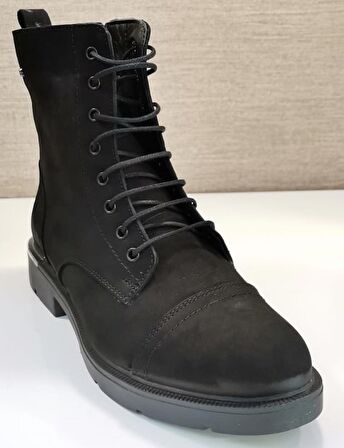 82422 Kadın Deri Bot Siyah Crazy