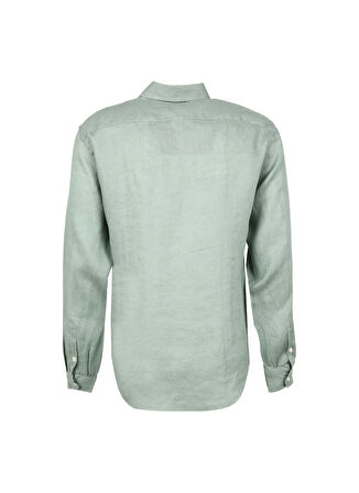 AT.P.CO Slim Fit Düğmeli Yaka Yeşil Erkek Gömlek A266CARLL20-