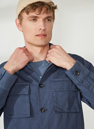 AT.P.CO Lacivert Erkek Uzun Cepli Slim Fit Yazlık Ceket A263ORLANDO661TC502B