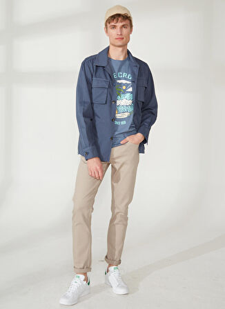 AT.P.CO Lacivert Erkek Uzun Cepli Slim Fit Yazlık Ceket A263ORLANDO661TC502B