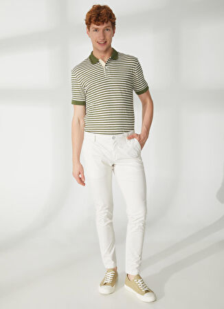 AT.P.CO Normal Bel Normal Paça Slim Fit Beyaz Erkek Pantolon A261DAN78TC506/TB
