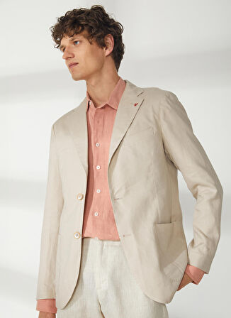 AT.P.CO Bej Erkek Uzun Cepli Slim Fit Yazlık Ceket A262ALAN60TP946-
