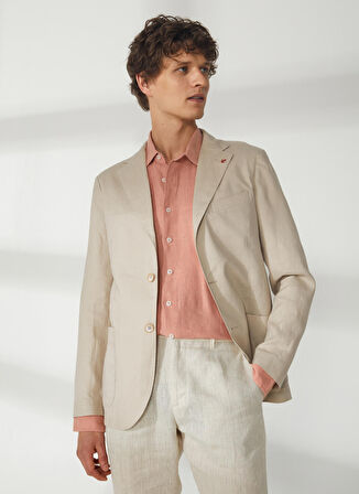 AT.P.CO Bej Erkek Uzun Cepli Slim Fit Yazlık Ceket A262ALAN60TP946-