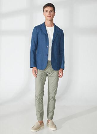 AT.P.CO Mavi Erkek Uzun Cepli Slim Fit Yazlık Ceket A262ALAN60TP946-