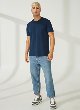 AT.P.CO Bisiklet Yaka Koyu Mavi Erkek T-Shirt A266T2P02-