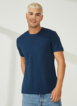 AT.P.CO Bisiklet Yaka Koyu Mavi Erkek T-Shirt A266T2P02-