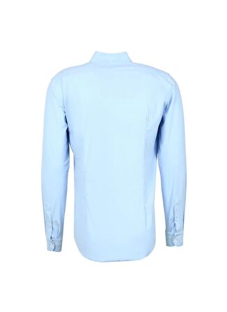 AT.P.CO Slim Fit Düğmeli Yaka Açık Mavi Erkek Gömlek A266CARLST98-