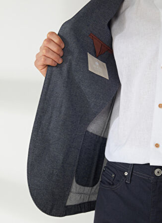 AT.P.CO Lacivert Erkek Uzun Cepli Slim Fit Yazlık Ceket A262ALAN60TF240-