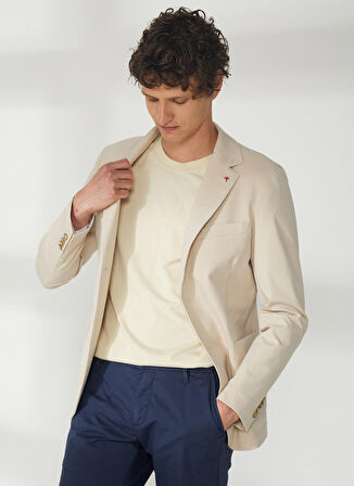 AT.P.CO Bej Erkek Uzun Cepli Slim Fit Yazlık Ceket A262ALAN60JR018-