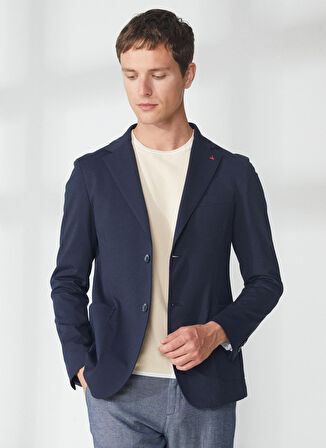 AT.P.CO Lacivert Erkek Uzun Cepli Slim Fit Yazlık Ceket A262ALAN60JR018-