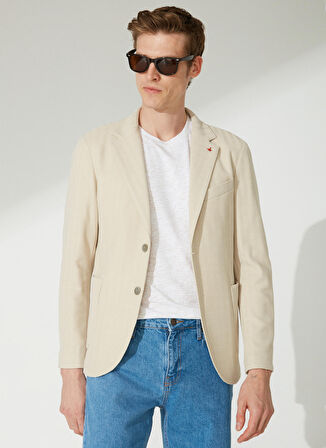 AT.P.CO Bej Erkek Uzun Cepli Slim Fit Yazlık Ceket A262ALAN60TF214-