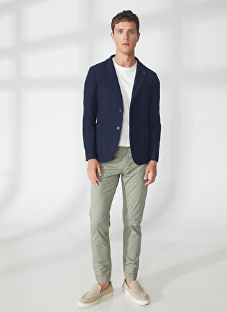 AT.P.CO Lacivert Erkek Uzun Cepli Slim Fit Yazlık Ceket A262ALAN60TF214-