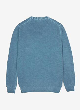 AT.P.CO Bisiklet Yaka Slim Fit Açık Mavi Erkek Kazak A274S36COLD-