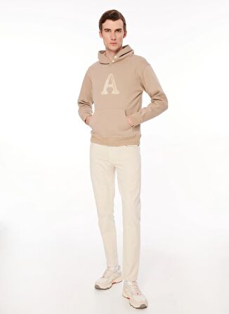 AT.P.CO Kapüşon Yaka Açık Kahve Erkek Sweatshırt A279F02PF1032-