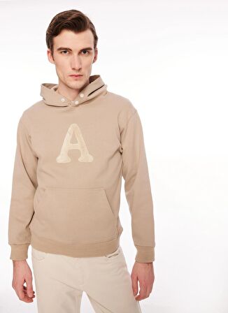 AT.P.CO Kapüşon Yaka Açık Kahve Erkek Sweatshırt A279F02PF1032-