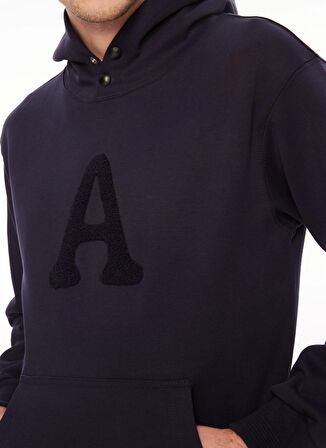 AT.P.CO Kapüşon Yaka Koyu Mavi Erkek Sweatshırt A279F02PF1032-