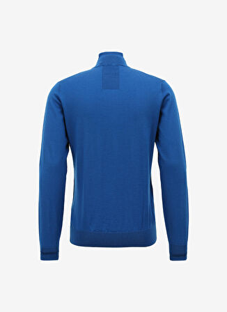 AT.P.CO Fermuarlı Yaka Slim Fit Mavi Erkek Kazak A274A06EMP-