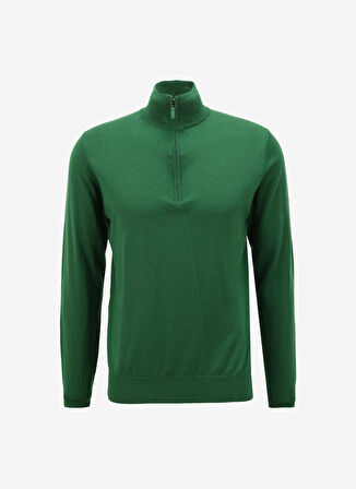 AT.P.CO Fermuarlı Yaka Slim Fit Yeşil Erkek Kazak A274A06EMP-