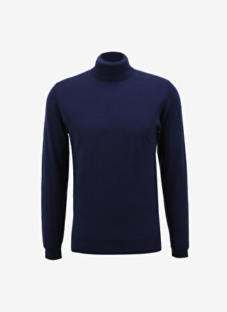 AT.P.CO Yarım Balıkçı Yaka Slim Fit Koyu Mavi Erkek Kazak A274A07EMP-