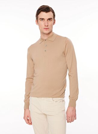 AT.P.CO Polo Yaka Slim Fit Açık Kahve Erkek Kazak A274A08EMP-
