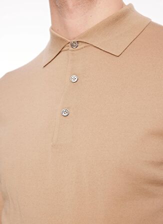 AT.P.CO Polo Yaka Slim Fit Açık Kahve Erkek Kazak A274A08EMP-