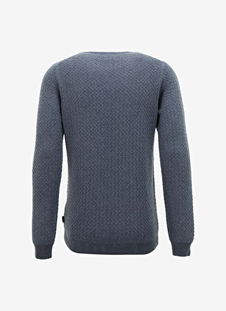 AT.P.CO Bisiklet Yaka Slim Fit Koyu Mavi Erkek Kazak A274S37COLD-