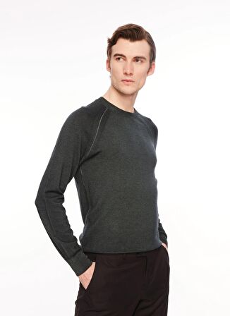 AT.P.CO Bisiklet Yaka Slim Fit Koyu Yeşil Erkek Kazak A274S40RES-