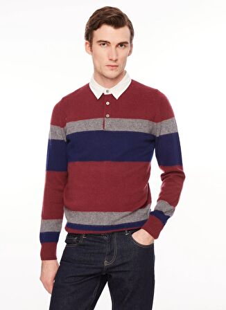 AT.P.CO Polo Yaka Slim Fit Gri Erkek Kazak A274A05L126/D-