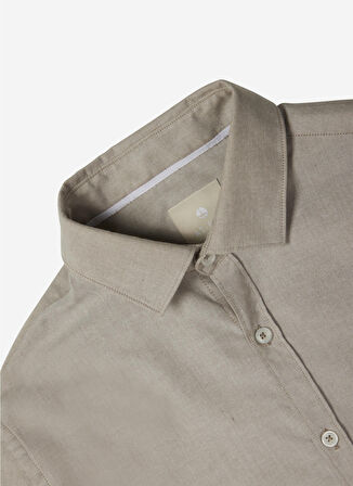 AT.P.CO Slim Fit Gömlek Yaka Açık Kahve Erkek Gömlek A276CARLOXFI