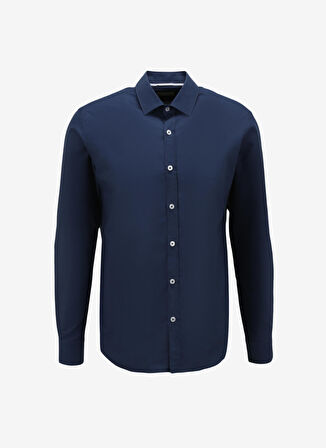 AT.P.CO Slim Fit Gömlek Yaka Koyu Mavi Erkek Gömlek A276CARLOXFI