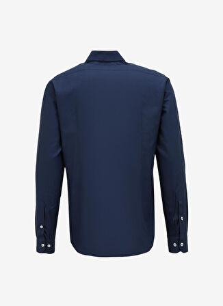 AT.P.CO Slim Fit Gömlek Yaka Koyu Mavi Erkek Gömlek A276CARLOXFI