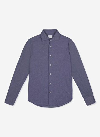 AT.P.CO Slim Fit Gömlek Yaka Koyu Mavi Erkek Gömlek A276JORDANJS01-