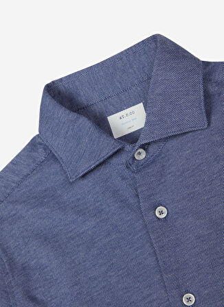 AT.P.CO Slim Fit Gömlek Yaka Koyu Mavi Erkek Gömlek A276JORDANJS01-
