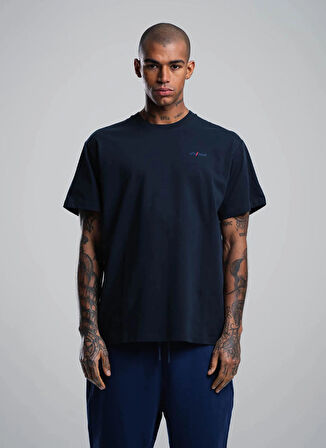 After Label Bisiklet Yaka Lacivert Erkek T-Shirt MYSENJS11/S9-_T-SHIRT UOMO