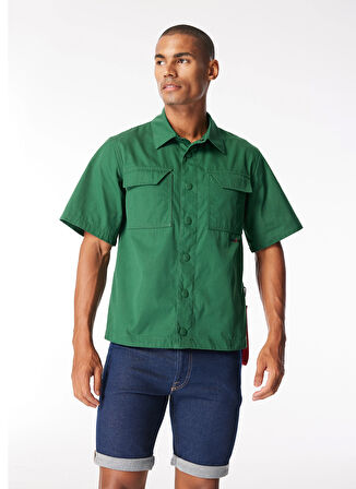 After Label Normal Yeşil Erkek Gömlek AKLAVIKPC046-_CAMICIA UOMO
