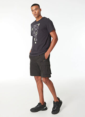 After Label Siyah Erkek Kargo Şort MOSCAPC046-_BERMUDA UOMO