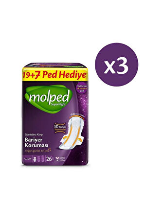 Molped Süpernight Hijyenik Ped Uzun Süper Avantaj Paketi 78 Adet