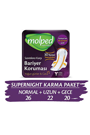 Molped Supernight Süper Ekonomik Karma Paket 68 Adet