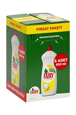 6 Adet Sıvı Bulasık Deterjanı Limon 6x650 Ml