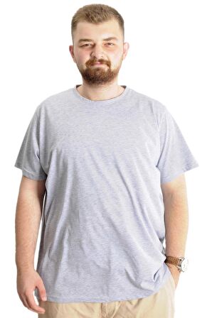 Mode XL Büyük Beden Erkek T-Shirt Basic 20031 İndigo