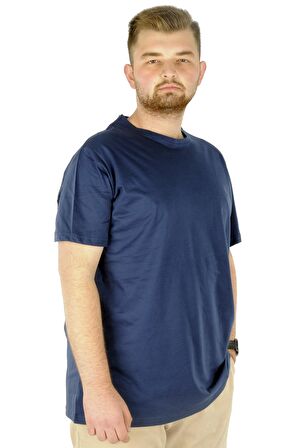 Mode XL Büyük Beden Erkek T-Shirt Basic 20031 İndigo