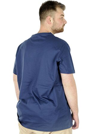 Mode XL Büyük Beden Erkek T-Shirt Basic 20031 İndigo