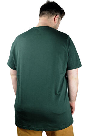 Mode XL Büyük Beden Erkek Tshirt Bisiklet Yaka Basic 20031 Nefti