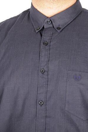 Mode XL Büyük Beden Keten Likralı Gömlek Cepli 20389