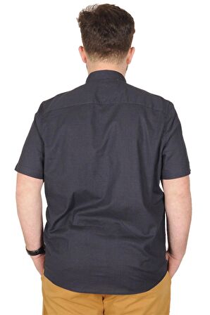 Mode XL Buyuk Beden Erkek Kısa Kol Hakim Yaka 20387 Lacivert