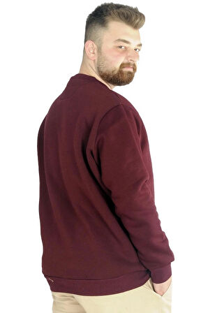  Mode Xl Erkek Sweatshirt Bisiklet Yaka Basic 20131 Mürdüm