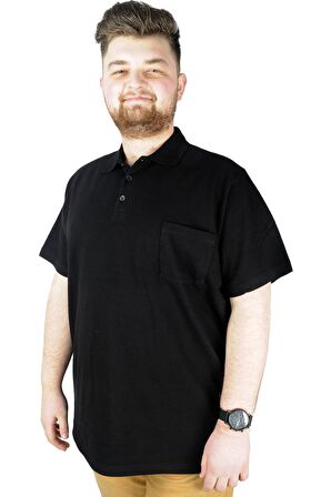 Mode XL T-Shirt Polo Yaka Cepli Klasik 20550 Siyah